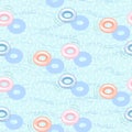 Floating pool inflatable rings seamless vector pattern. Royalty Free Stock Photo