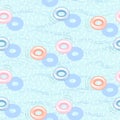 Floating pool inflatable rings seamless vector pattern.