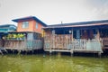 Floating poor house on the Chao Phraya river. Thailand, Bangkok Royalty Free Stock Photo