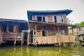 Floating poor house on the Chao Phraya river. Thailand, Bangkok Royalty Free Stock Photo