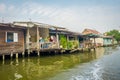Floating poor house on the Chao Phraya river. Thailand, Bangkok Royalty Free Stock Photo