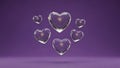 Floating Purple Heart Shapes Royalty Free Stock Photo