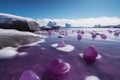 Floating purple ice pieces. Generate ai Royalty Free Stock Photo