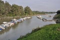 Floating quays, po river Royalty Free Stock Photo