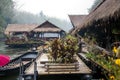 Floating Raft Hotel on the River Kwai Royalty Free Stock Photo