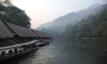 Floating Raft Hotel on the River Kwai Royalty Free Stock Photo