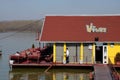 Floating restaurant platform Sava River Belgrade Serbia