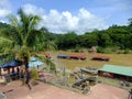 Floating restaurants on Tembeling river, Taman Negara National P Royalty Free Stock Photo