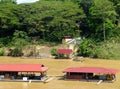 Floating restaurants on Tembeling river, Taman Negara National P Royalty Free Stock Photo