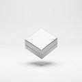 Floating satin-finish mini ring box with logo imprint on solid white background Royalty Free Stock Photo
