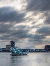 Floating sculpture in front of the Oslo Opera House Royalty Free Stock Photo