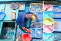 Floating Seafood Market in Sai Kung, Hong Kong Royalty Free Stock Photo