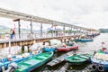 Floating seafood market at Sai Kung Pier in Hong Kong Royalty Free Stock Photo