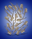 Floating set of saxophones against blue gradient Royalty Free Stock Photo