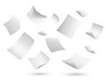 Floating sheets of paper in mid-air Royalty Free Stock Photo