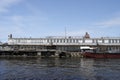 Floating ship repair shop on the Severnaya Dvina river in Arkhangelsk