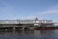 Floating ship repair shop on the Severnaya Dvina river in Arkhangelsk