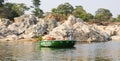 A floating shop in a coracle at Hogenakkal, Tamil Nadu Royalty Free Stock Photo