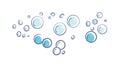 Floating Soap Bubbles Blue Transparent Texture, vector design Generative AI Royalty Free Stock Photo