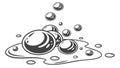 Floating Soap Bubbles, Cleanliness and Lightness Icon, vector design Generative AI Royalty Free Stock Photo