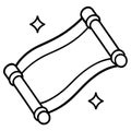 Floating Spell Scroll Holder Line Art Coloring Page Royalty Free Stock Photo