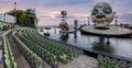 The floating stage on Lake Constance at Bregenz Performing Arts Festival - BREGENZ, AUSTRIA, EUROPE - JULY 28, 2021