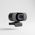 Floating streaming webcam with privacy shutter on a solid white background Royalty Free Stock Photo