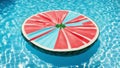 Floating in Style National Watermelon Day with a Watermelon Shaped Pool Float.AI Generated