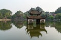 Floating temple in Thay Pagoda or Chua Thay, one of the oldest Buddhist pagodas in Vietnam, in Quoc Oai district, Hanoi Royalty Free Stock Photo