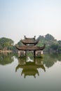 Floating temple in Thay Pagoda or Chua Thay, one of the oldest Buddhist pagodas in Vietnam, in Quoc Oai district, Hanoi