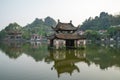 Floating temple in Thay Pagoda or Chua Thay, one of the oldest Buddhist pagodas in Vietnam, in Quoc Oai district, Hanoi