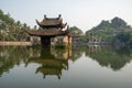 Floating temple in Thay Pagoda or Chua Thay, one of the oldest Buddhist pagodas in Vietnam, in Quoc Oai district, Hanoi