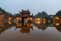 Floating temple in Thay Pagoda or Chua Thay, one of the oldest Buddhist pagodas in Vietnam, in Quoc Oai district, Hanoi Royalty Free Stock Photo