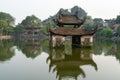 Floating temple in Thay Pagoda or Chua Thay, one of the oldest Buddhist pagodas in Vietnam, in Quoc Oai district, Hanoi Royalty Free Stock Photo