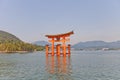 Floating torii gate of Itsukushima Shrine, Japan. UNESCO site Royalty Free Stock Photo