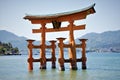 `Floating` torii of Itsukushima Shinto shrine, Miyajima, Hiroshima, Japan Royalty Free Stock Photo