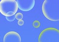 Abstract blue background with floating bubbles and light reflections Royalty Free Stock Photo
