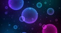 Floating translucent spheres and bubbles in a dark gradient background Royalty Free Stock Photo