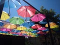 A floating umbrellas in Lazarevac, Serbia Royalty Free Stock Photo