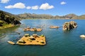 Floating Uros islands, lake Titicaca, Bolivia/Peru Royalty Free Stock Photo