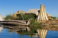 Floating Uros islands on the Titicaca lake, Peru Royalty Free Stock Photo