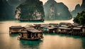 Floating village in Halong Bay