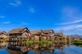 Floating Village , inle lake in Myanmar (Burmar) Royalty Free Stock Photo