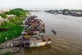 Floating village in Southern Vietnam Royalty Free Stock Photo