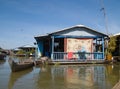 Floating village on Tonle Sap, Cambodia Royalty Free Stock Photo