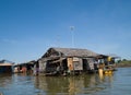 Floating village on Tonle Sap, Cambodia Royalty Free Stock Photo