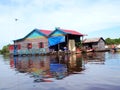 Floating village, Tonle Sap, Cambodia, Siem Reap Royalty Free Stock Photo