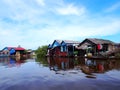 Floating village, Tonle Sap, Cambodia, Siem Reap Royalty Free Stock Photo