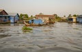 Floating village of Tonle Sap River in Cambodia