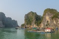 At Ha Long Bay, the incredible Floating Village,  Vietnam Royalty Free Stock Photo